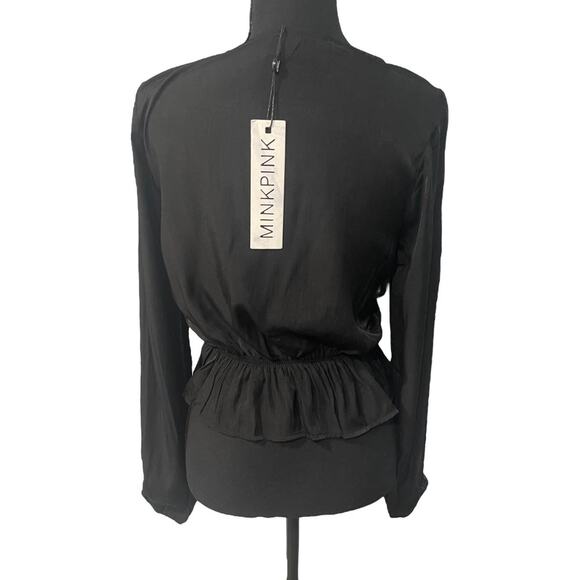 NWT! MINKPINK Harper Cropped Twist Blouse - Size Small - Picture 7 of 8